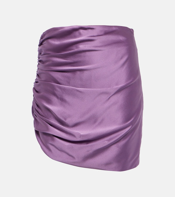 The Sei Asymmetric gathered silk miniskirt