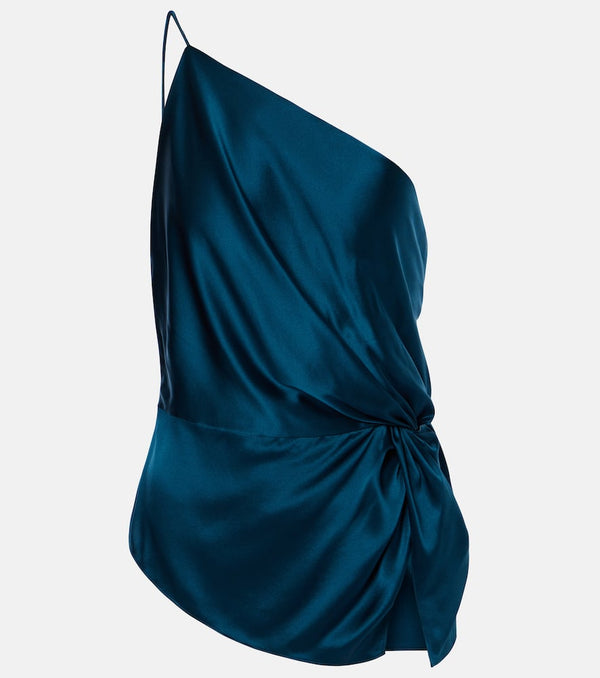 The Sei Gathered silk satin top