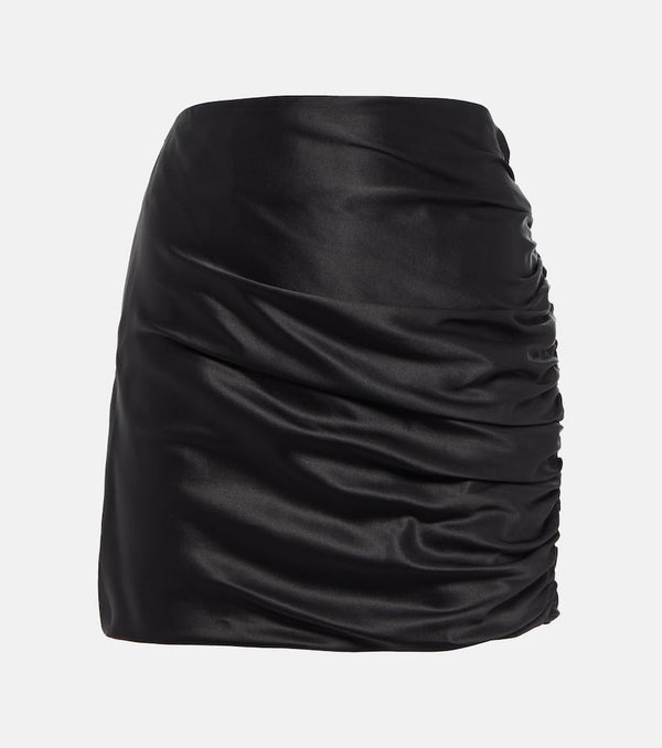 The Sei Ruched silk miniskirt