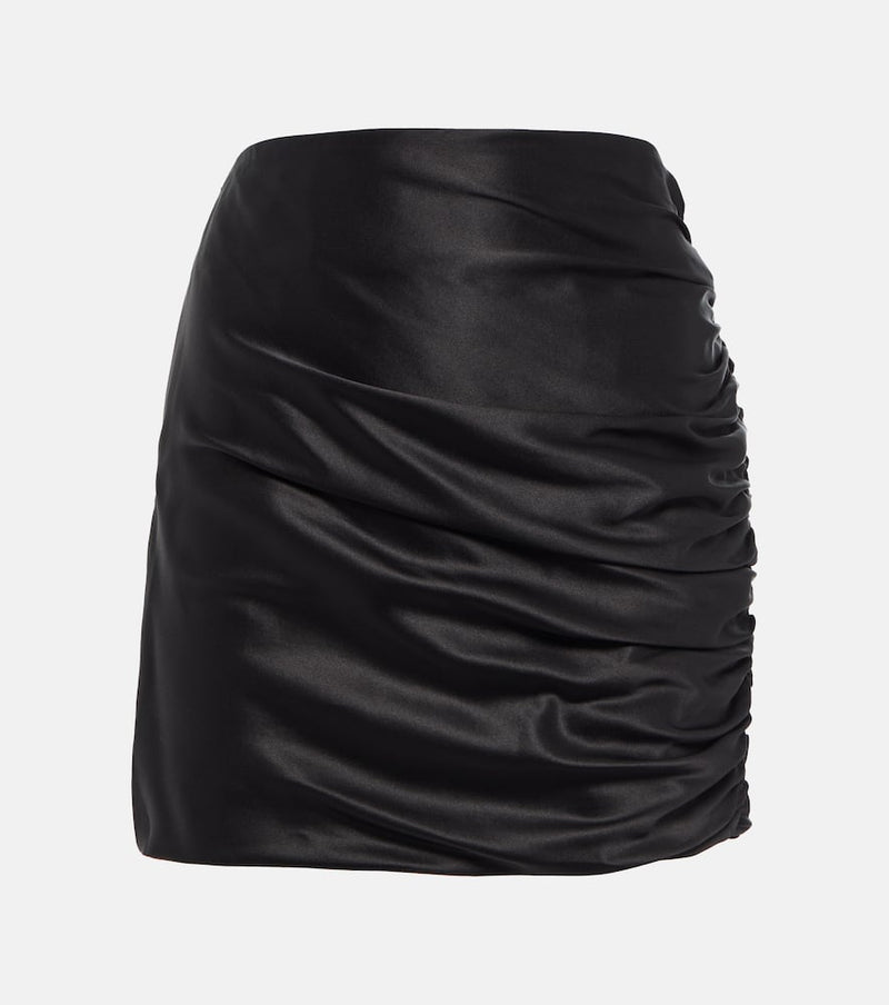 The Sei Ruched silk miniskirt