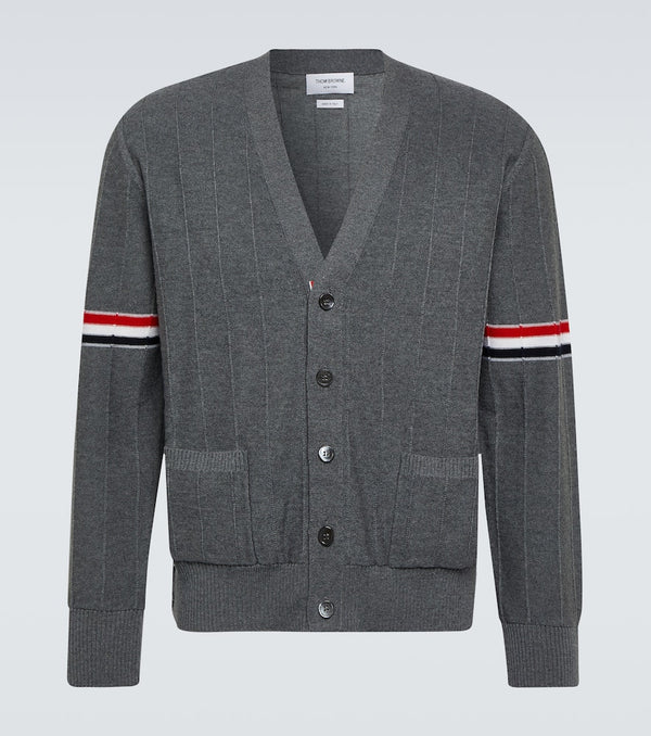 Thom Browne RWB Stripe virgin wool cardigan