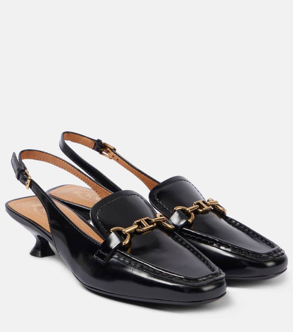 Tod's 35 leather slingback pumps