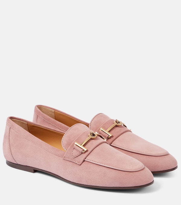 Tod's T Ring suede loafers