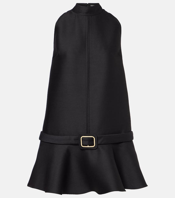 Tom Ford Belted wool and silk crêpe minidress