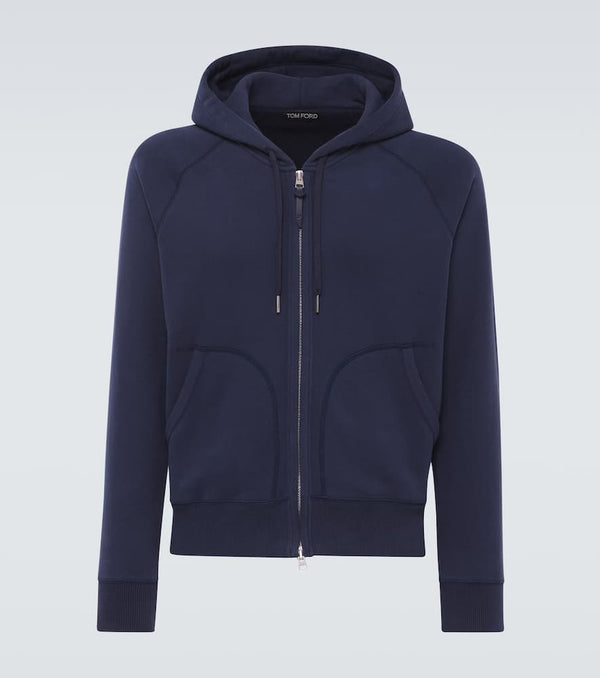 Tom Ford Cotton-blend jersey zip-up hoodie