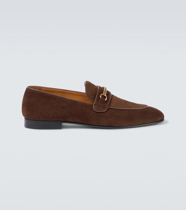 Tom Ford Liam chain-detail suede loafers