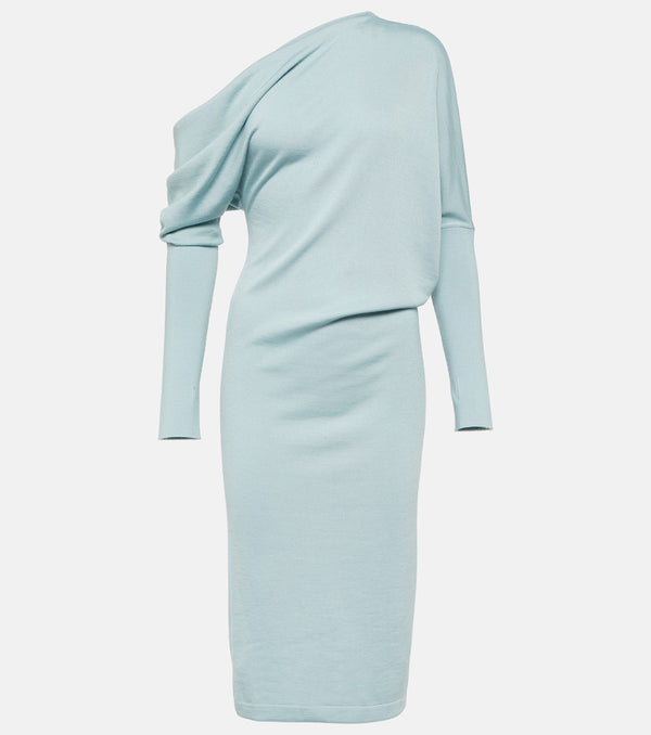 Tom Ford Off-shoulder cashmere-blend midi dress