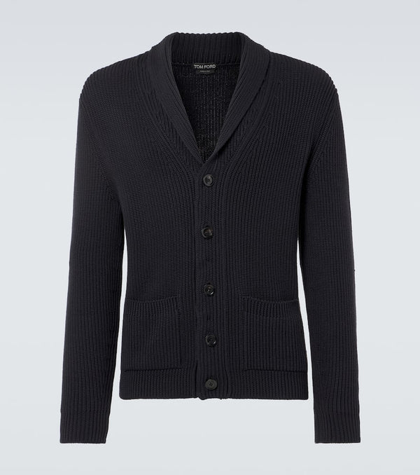 Tom Ford Ribbed-knit wool and silk cardigan