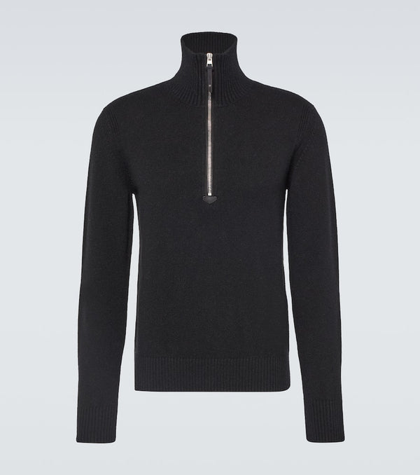 Tom Ford Wool and cashmere-blend half-zip sweater