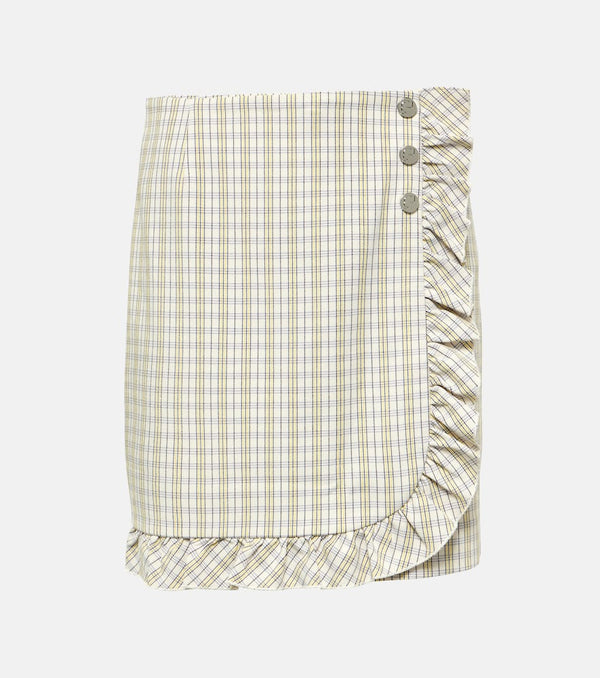 Tory Sport Ruffled pinstripe cotton skort