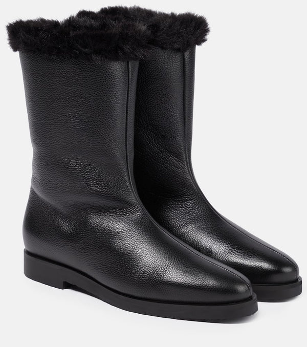 Toteme Faux fur-lined leather ankle boots