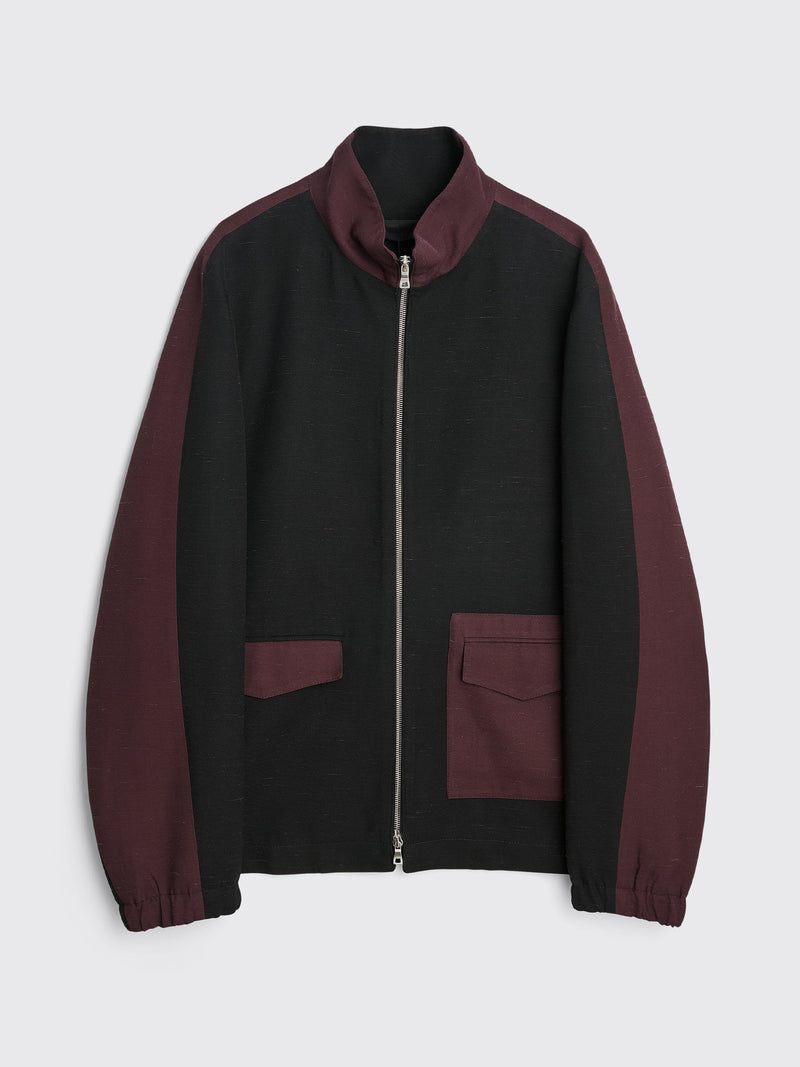 TRES BIEN ATELJÉ Tailored Track Jacket Black Burgundy