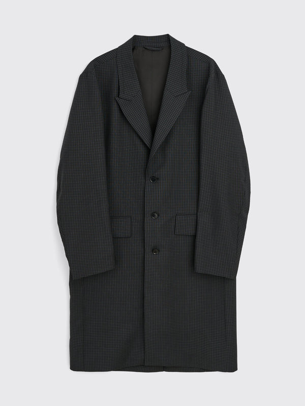 TRÈS BIEN everywear Peak Lapel Coat Virgin Wool Black Check