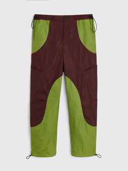 TRÈS BIEN everywear Tech Panelled Trousers Nylon Burgundy Green