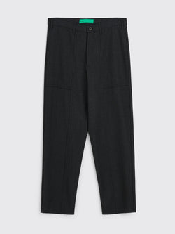 TRÈS BIEN everywear Split Trousers Wool Crepe Black