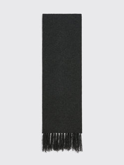 TRÈS BIEN everywear Rib Wool Scarf Merino Cashmere Black