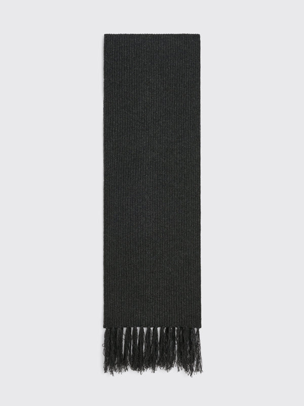 TRÈS BIEN everywear Rib Wool Scarf Merino Cashmere Black