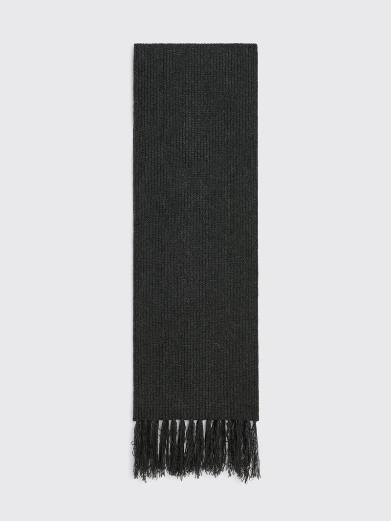 TRÈS BIEN everywear Rib Wool Scarf Merino Cashmere Black