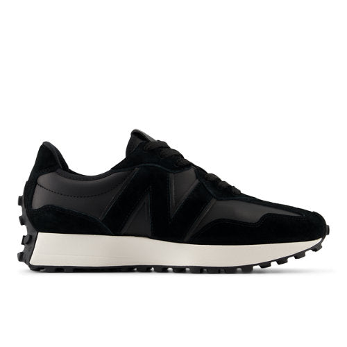 New Balance Unisex 327 in Black Suede/Mesh, 