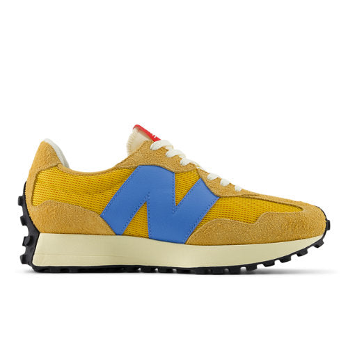 New Balance 327 in Orange Blue Suede Mesh
