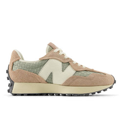 New Balance Unisex 327 in Brown/Green Suede/Mesh, 