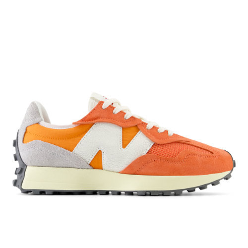 New Balance 327 in Red Orange Suede Mesh