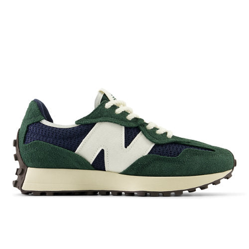 New Balance 327 in Green Grey Suede Mesh