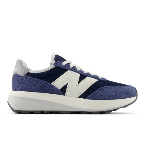 New Balance 370 in Blue White Suede Mesh