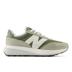 New Balance Unisex 370 in Green Suede/Mesh, 