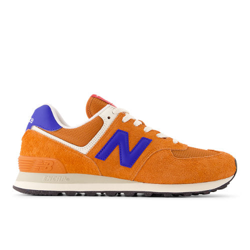 New Balance 574 in Brown Blue Suede Mesh
