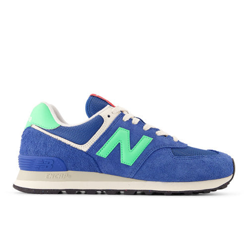 New Balance 574 in Blue Green Suede Mesh