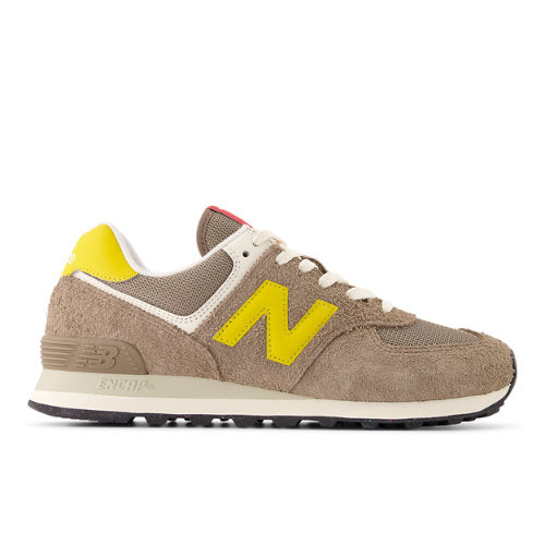 New Balance 574 in Brown Orange Suede Mesh