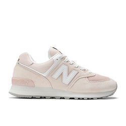 New Balance 574 in Pink White Suede Mesh