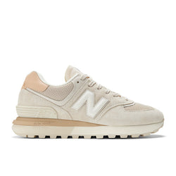 New Balance 574 Legacy in White Suede Mesh