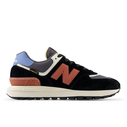 New Balance 574 LEGACY in Black Red Suede Mesh