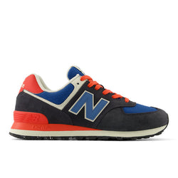 New Balance 574 in Black Blue Red Suede Mesh