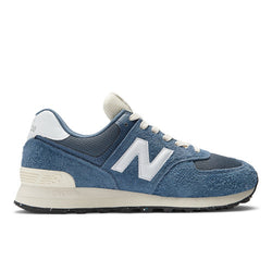 New Balance Unisex 574 in Blue/White/Beige Suede/Mesh, 