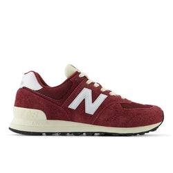 New Balance 574 in Red White Beige Suede Mesh