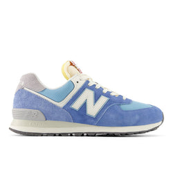 New Balance Unisex 574 in Blue/White Suede/Mesh, 