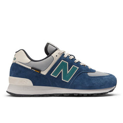 New Balance Unisex 574 in Blue/Grey/Green Leather, 