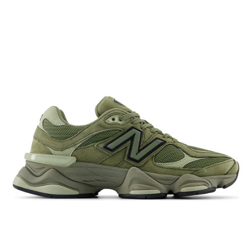 New Balance 9060 in Green Black Suede Mesh
