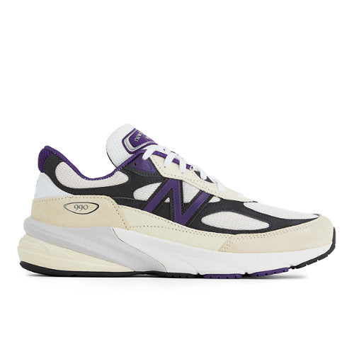 New Balance Made in USA 990v6 in White Purple Black Leather