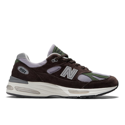 New Balance Made in UK 991V2 in Black Purple Green Grey Suede Mesh