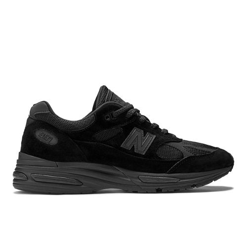 New Balance Made in UK 991V2 in Black Suede Mesh