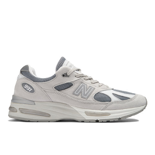 New Balance MADE in UK 991v2 in Grey White Suede Mesh