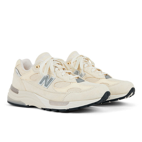 New Balance Made in USA 992 in Beige White Suede Mesh