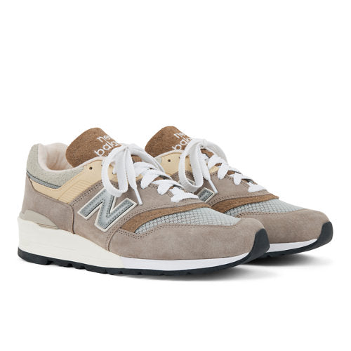 New Balance Made in USA 997 in Beige Grey Suede Mesh
