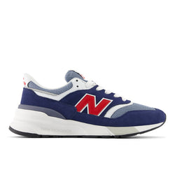 New Balance 997R in Blue Grey Suede Red Mesh