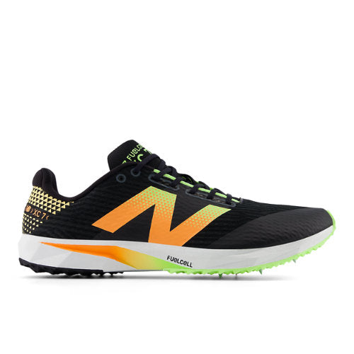 New Balance FuelCell XC7 v5 in Black Green Orange Synthetic