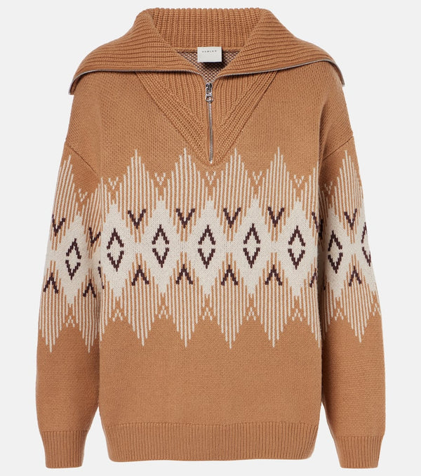 Varley Heidi wool-blend jacquard half-zip sweater